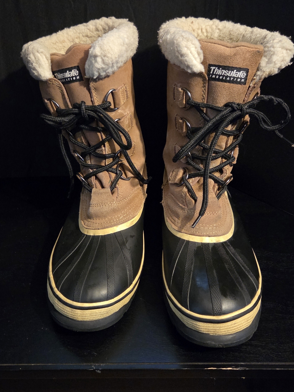 3M Thinsulate Insulated Brown Winter Boots for Men Size 11